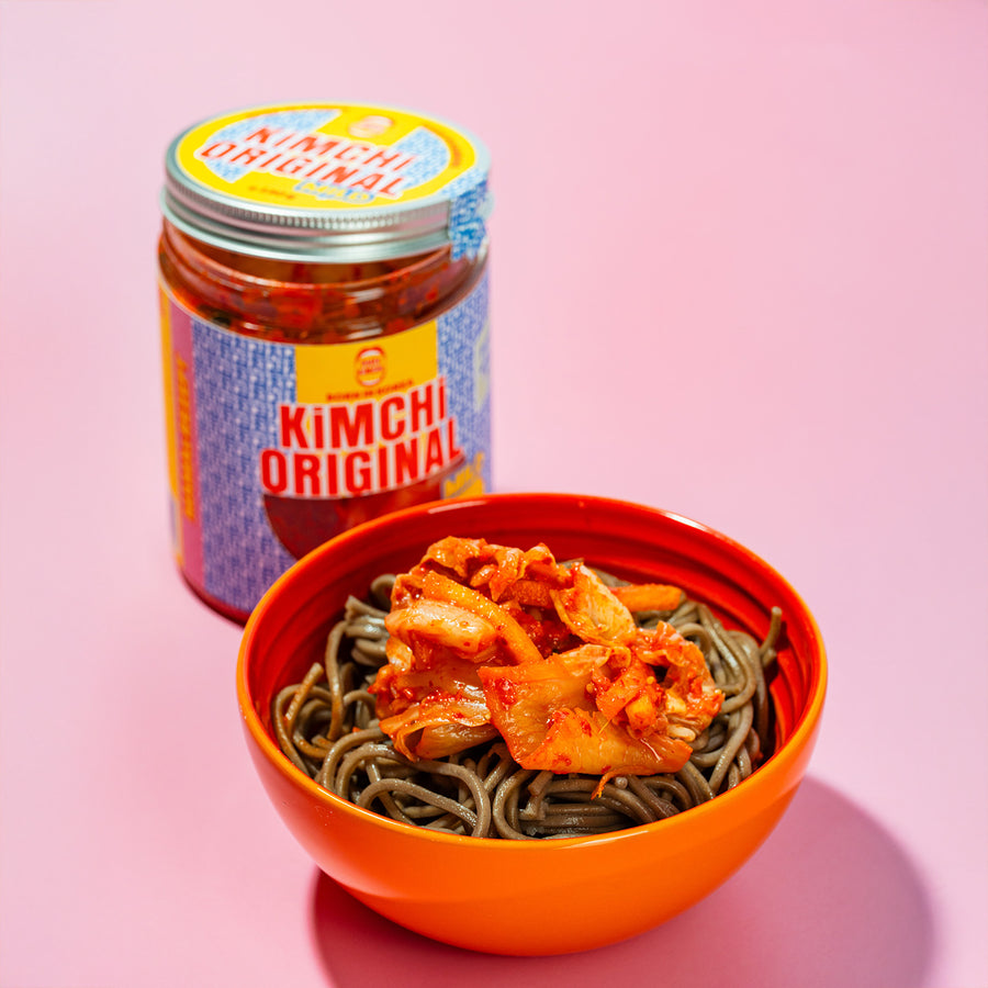 Kimchi mild als Topping – veganes fermentiertes Gemüse für Bowls und Gerichte